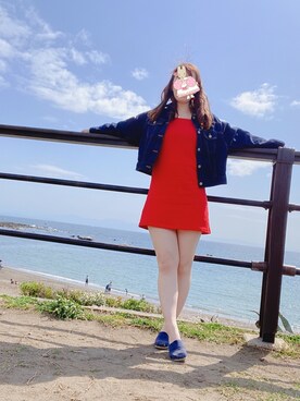 「ミニワンピ」｜eさん（レディース・155cm）の春コーディネート