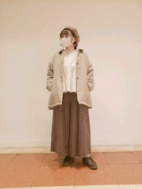「Samansa Mos2（サマンサ モスモス）のアイテム（ステンカラーコート）」を使った、yuzuさん（レディース・162cm）の冬コーディネート