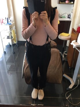 「VANS（バンズ）のアイテム（スニーカー、ホワイト系）」を使った、Yu...さん（レディース・156cm）の春コーディネート