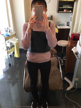 「WEGO（ウィゴー）のアイテム（デニムパンツ、ブラック系）」を使った、Yu...さん（レディース・156cm）の春コーディネート