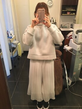 「アイテム（パーカー、グリーン系）」を使った、Yu...さん（レディース・156cm）の春コーディネート