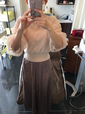「archives（アルシーヴ）のアイテム（トップス、ベージュ系）」を使った、Yu...さん（レディース・156cm）の夏コーディネート