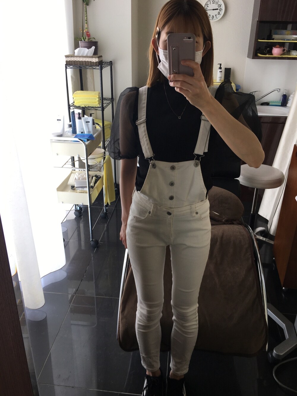 「GRLのアイテム（トップス、ブラック系）」を使った、Yu...さん（レディース・156cm）の夏コーディネートの1枚目の写真