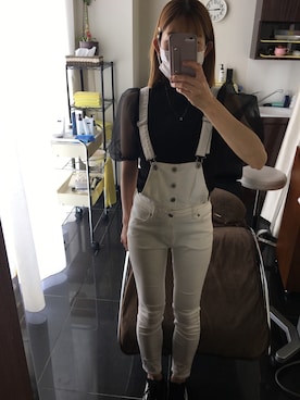 「Heather（ヘザー）のアイテム（オールインワン・サロペット）」を使った、Yu...さん（レディース・156cm）の夏コーディネート