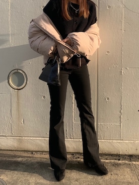 「one after another NICE CLAUP（ワンアフターアナザーナイスクラップ）のアイテム（ダウンベスト）」を使った、ririさん（レディース・158cm）の冬コーディネート