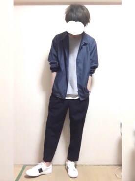 「JUNRED（ジュンレッド）のアイテム（デニムジャケット）」を使った、ヒヒカさん（メンズ・172cm）の春コーディネート