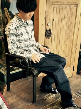 「インディゴデニム」｜「アイテム（財布/小物）」を使った、WHISKEYandCLOTHINGさん（メンズ・172cm）の秋コーディネート