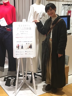 「モスグリーン」｜「アイテム（その他アウター）」を使った、riko.さん（レディース・162cm）の秋コーディネート