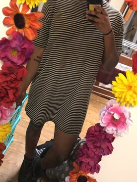 「stripes」｜「アイテム（シャツワンピース）」を使った、Sommer Albertさん（レディース・170cm）の春コーディネート