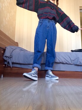 「moのアイテム（トップス）」を使った、外号加贝さん（レディース・163cm）の秋コーディネート