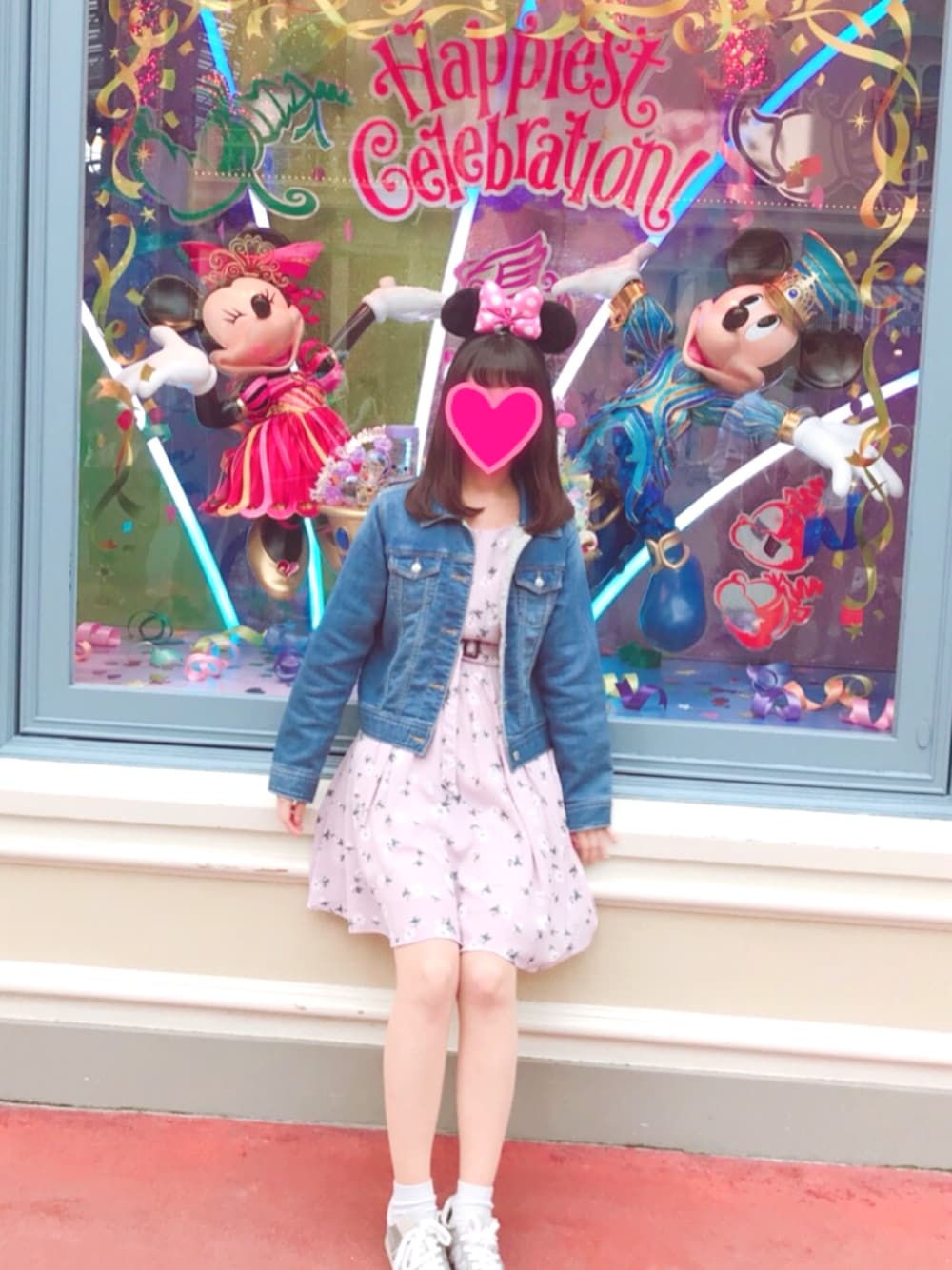 「ディズニー、ワンピース、Gジャン、ディズニーランド、TDL」｜「dazzlinのアイテム（ワンピース、パープル系）」を使った、Mさん（レディース・163cm）の春コーディネートの1枚目の写真