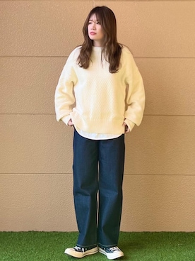 「coen（コーエン）のアイテム（モッズコート）」を使った、coen さかいさん（レディース・163cm）の冬コーディネート