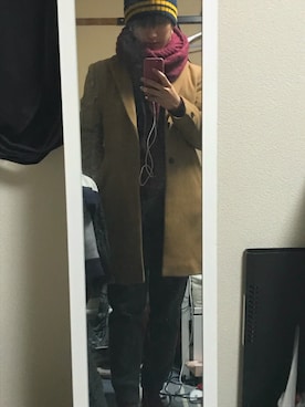 「コムサコミューン」｜「アイテム（ジャケット/アウター）」を使った、松木 海里さん（メンズ・173cm）の冬コーディネート