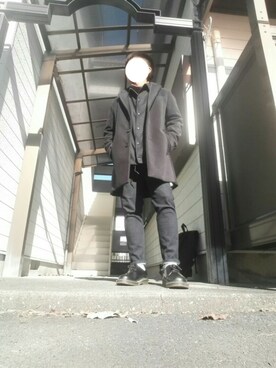 「Right-on（ライトオン）のアイテム（チェスターコート）」を使った、Hiroさん（メンズ・173cm）の秋コーディネート