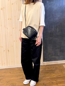 「rps（アールピーエス）のアイテム（ベスト）」を使った、みさちさん（レディース・164cm）の春コーディネート