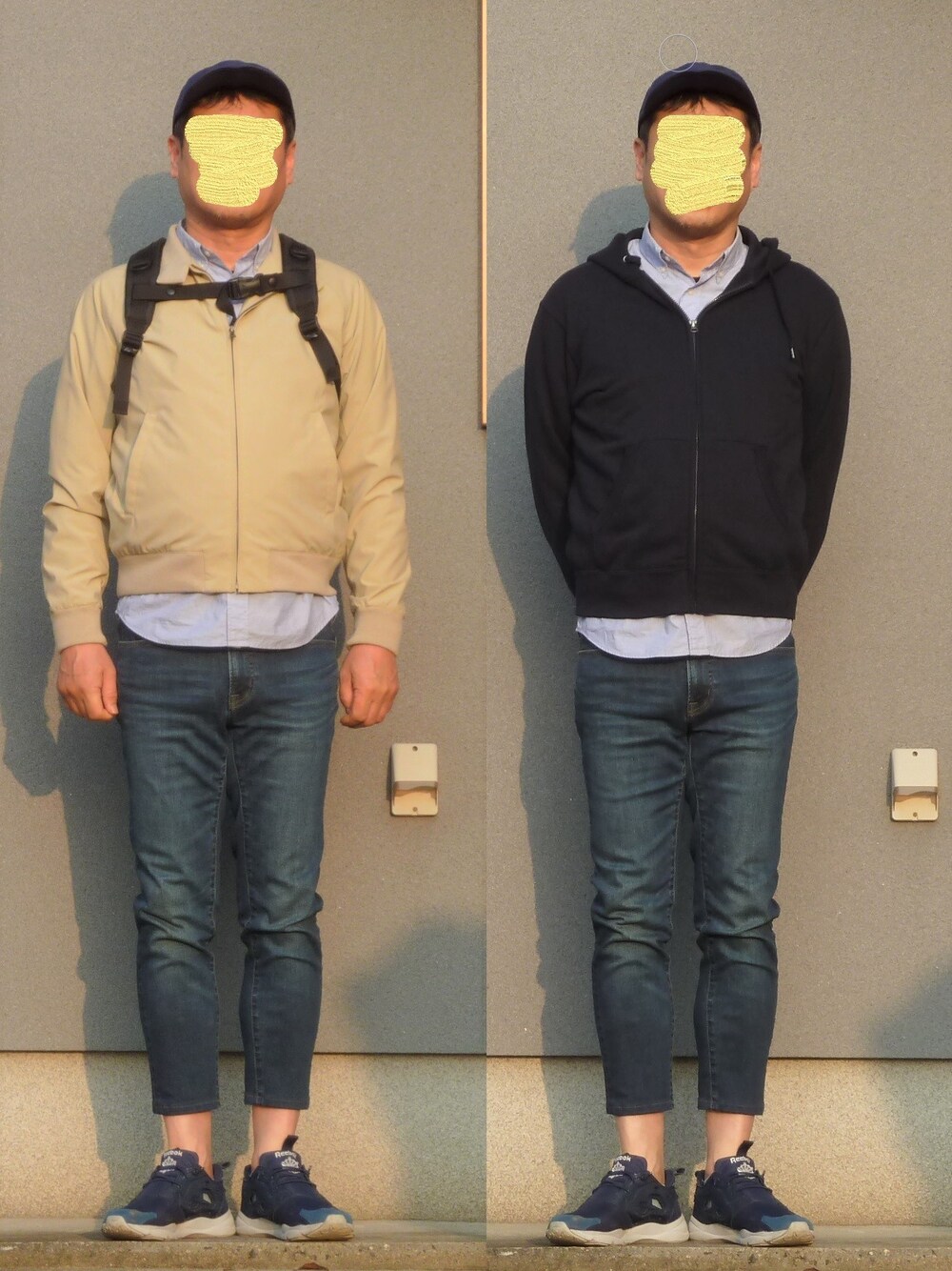 「UNIQLOのスェットパーカ（スウェット、ブルー系）」を使った、ひろさん（メンズ・181cm）の春コーディネートの1枚目の写真