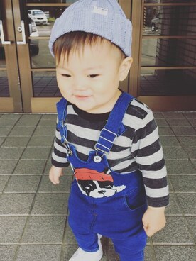 「Arnold Palmer（アーノルドパーマー）のアイテム（帽子）」を使った、TOKIHIROさん（キッズ・80cm）の秋コーディネート