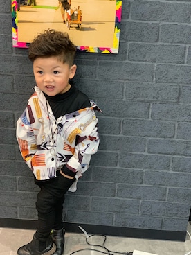 「antiqua（アンティカ）のアイテム（シャツ/ブラウス、その他）」を使った、TOKIHIROさん（キッズ・100cm）の冬コーディネート