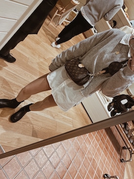 「H&M（エイチ・アンド・エム）のアイテム（シャツワンピース）」を使った、MEIさん（レディース・161cm）の冬コーディネート