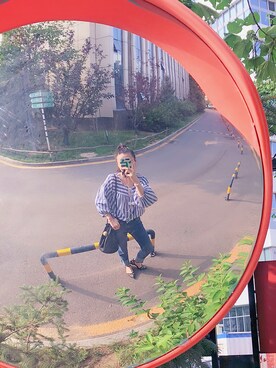 「madewell（メイドウェル）のアイテム（トップス）」を使った、lost_highwayさん（レディース・165cm）の夏コーディネート
