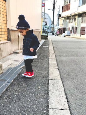 「babygap」｜「アイテム（ニットキャップ/ビーニー）」を使った、chanさん（キッズ・90cm）の夏コーディネート