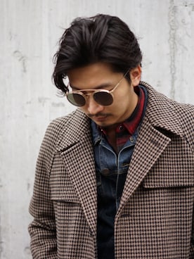 「SAINT LAURENT PARIS（サンローランパリ）のアイテム（ジャケット/アウター）」を使った、ISAO SAWAMURAさん（メンズ・174cm）の冬コーディネート