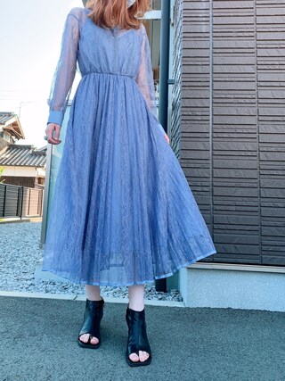 Ameri（アメリ）の「LADY LACE PLEATS DRESS（ワンピース）」 - WEAR