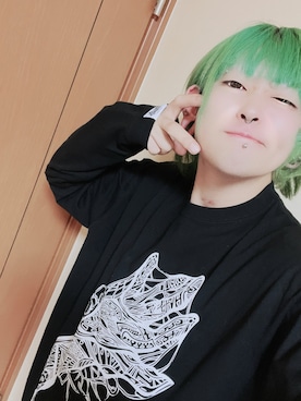「PLAYERのアイテム（Tシャツ/カットソー、ブラック系）」を使った、PLAYERさん（メンズ）の春コーディネート