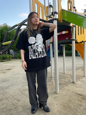 「PLAYERのアイテム（Tシャツ/カットソー、ブラック系）」を使った、PLAYERさん（メンズ）の春コーディネート