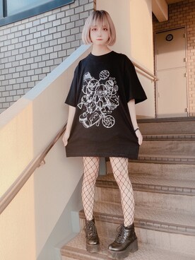 「PLAYERのアイテム（Tシャツ/カットソー、ブラック系）」を使った、PLAYERさん（メンズ）の夏コーディネート