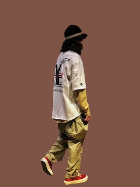 「Slightly Numb（スライトリーナム）のアイテム」を使った、Cuninさん（メンズ・165cm）の春コーディネート