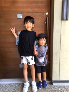 「garcon la raison（ギャルソン・ラ・レゾン）のアイテム（Tシャツ/カットソー）」を使った、angaob ◡̈⃝︎⋆︎*さん（キッズ・120cm）の秋コーディネート