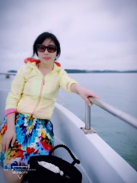 「海」｜「アイテム（スタジャン）」を使った、姐只是个妞さん（レディース・163cm）の冬コーディネート