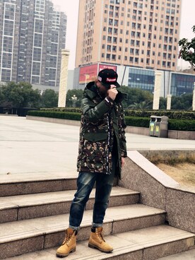 「AAPE BY A BATHING APE（エーエイプバイアベイシングエイプ）のアイテム（ジャケット/アウター）」を使った、jam_刘さん（メンズ・179cm）の冬コーディネート