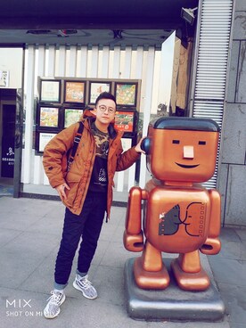 「G-STAR RAW（ジースターロゥ）のアイテム（ダウンジャケット/コート）」を使った、jam_刘さん（メンズ・179cm）の冬コーディネート
