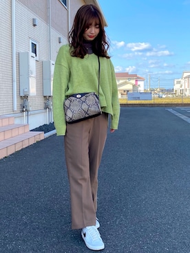 「ONIGIRI（オニギリ）のアイテム（トップス）」を使った、noriko1229さん（レディース・151cm）の冬コーディネート