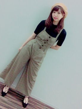 「dazzlin（ダズリン）のアイテム（サロペット/オーバーオール）」を使った、にいのみさん（レディース・169cm）の春コーディネート