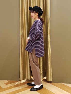 「Green　Parks（グリーンパークス）のアイテム（キャスケット）」を使った、manaCAさん（レディース・151cm）の秋コーディネート