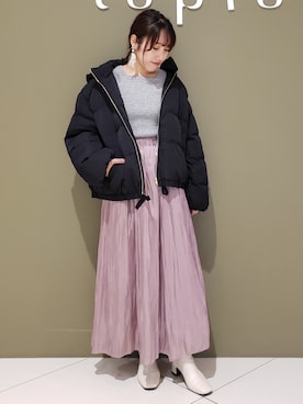 「タイトシルエット」｜「アイテム（ジャケット/アウター）」を使った、manaCAさん（レディース・151cm）の秋コーディネート