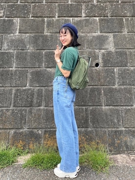 「ラブアンドピース2020」｜「アイテム（ハンチング/ベレー帽）」を使った、なつさん（レディース・166cm）の秋コーディネート