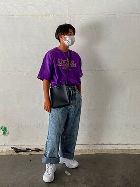 「PBLIM（ページボーイリム）のアイテム（Tシャツ/カットソー）」を使った、Masafumiさん（メンズ・170cm）の夏コーディネート