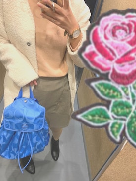 「COACH」｜「アイテム（その他アウター）」を使った、yurikaさん（レディース・158cm）の冬コーディネート