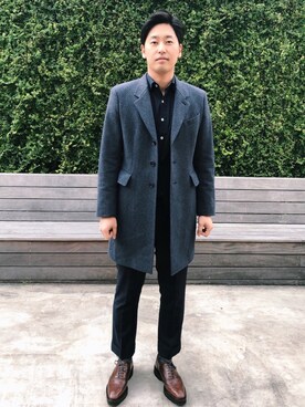 「Paul Smith（ポールスミス）のアイテム（チェスターコート）」を使った、koki-chan さん（メンズ・180cm）の冬コーディネート
