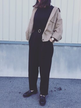 「SEVENDAYS=SUNDAY（セブンデイズサンデイ）のアイテム（ミリタリージャケット）」を使った、miho.mさん（レディース・156cm）の春コーディネート