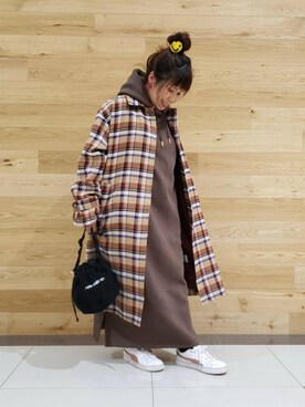 「ロゴ・コーエンベア」｜「アイテム（ジャケット/アウター）」を使った、coen ゆんさむさん（レディース・148cm）の秋コーディネート