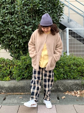 「ロゴ・コーエンベア」｜「アイテム（ジャケット/アウター）」を使った、coen ゆんさむさん（レディース・148cm）の冬コーディネート