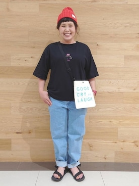 「USAコットン」｜「アイテム（帽子）」を使った、coen ゆんさむさん（レディース・148cm）の春コーディネート