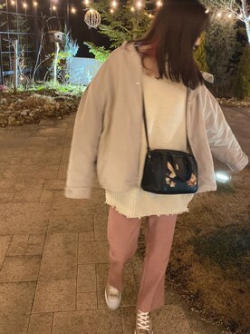 「JEANASIS（ジーナシス）のアイテム（マウンテンパーカー）」を使った、Minamiさん（レディース・169cm）の冬コーディネート