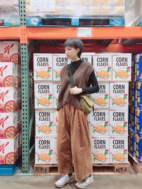 「costco」｜agyness さん（レディース・163cm）の冬コーディネート