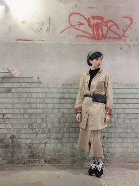 「New Balance」｜「アイテム（キャスケット）」を使った、agyness さん（レディース・163cm）の冬コーディネート